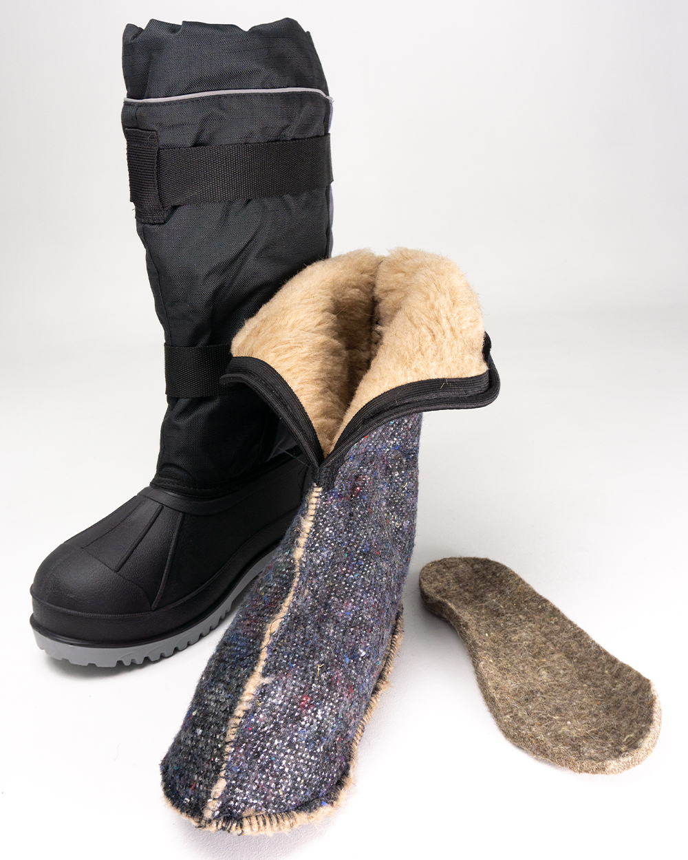 Сапог с комбинированным верхом Хотугу утепляющий чулок и войлочная стелька